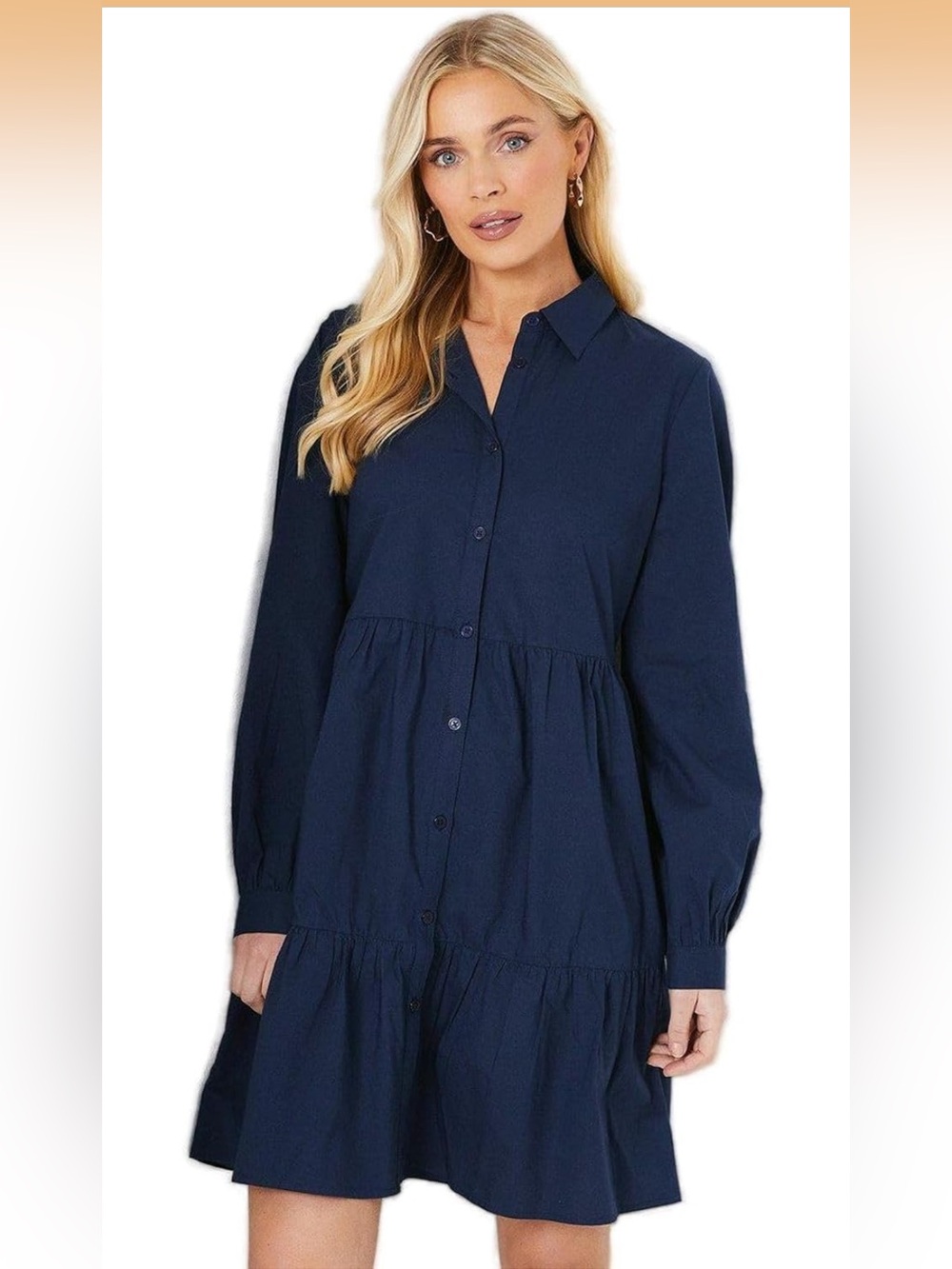 Tuckernuck Pomander Place Navy Tiered Mini Dress Size L
